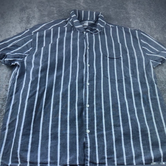 Other - Men's Navy Blue Striped Short-Sleeve Shirt
